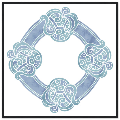 Aquarell keltischer Knoten-Blaudruck