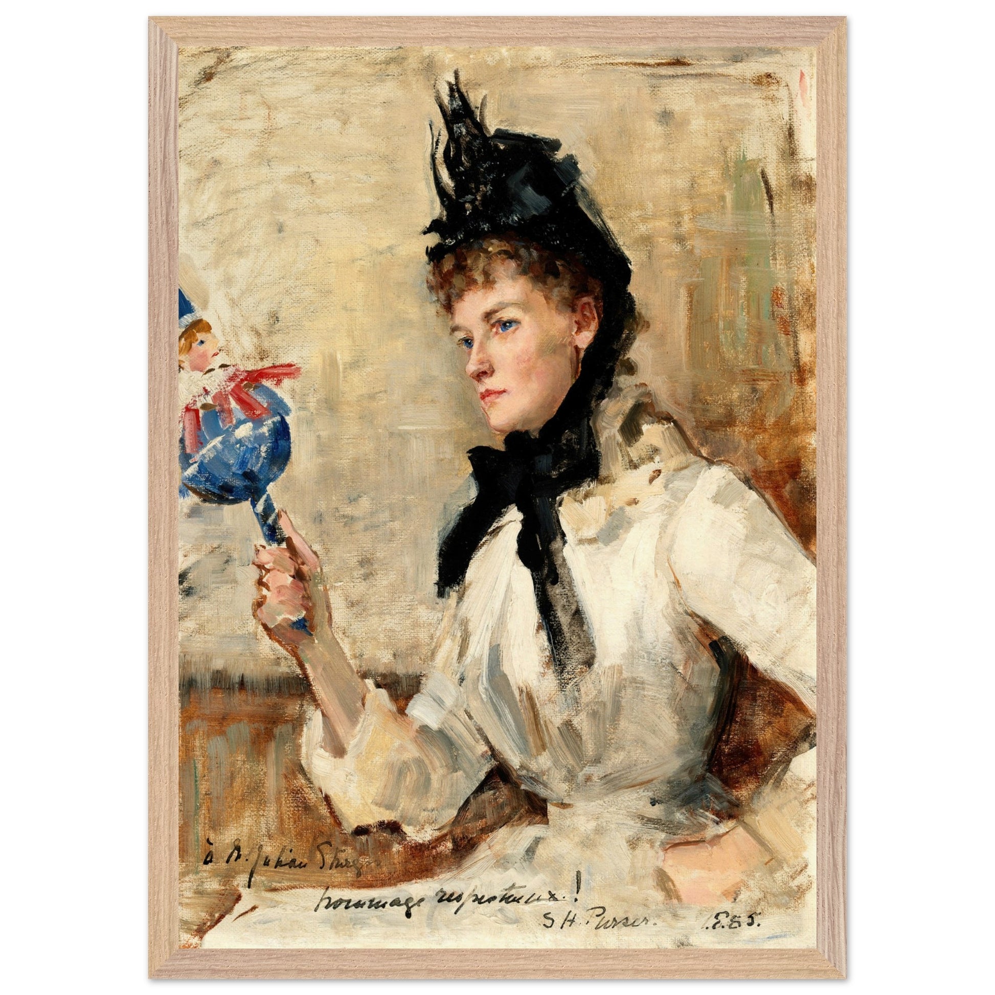 A Lady Holding a Rattle  by Irish Artist Sarah Purser Art Print – view 8 | Buy Irish Art