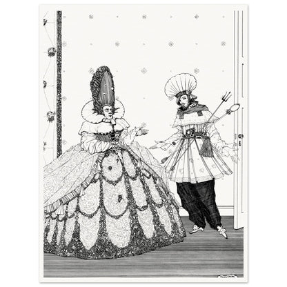 Harry Clarke Sleeping Beauty illustration with a cook holding a fork, unframed print