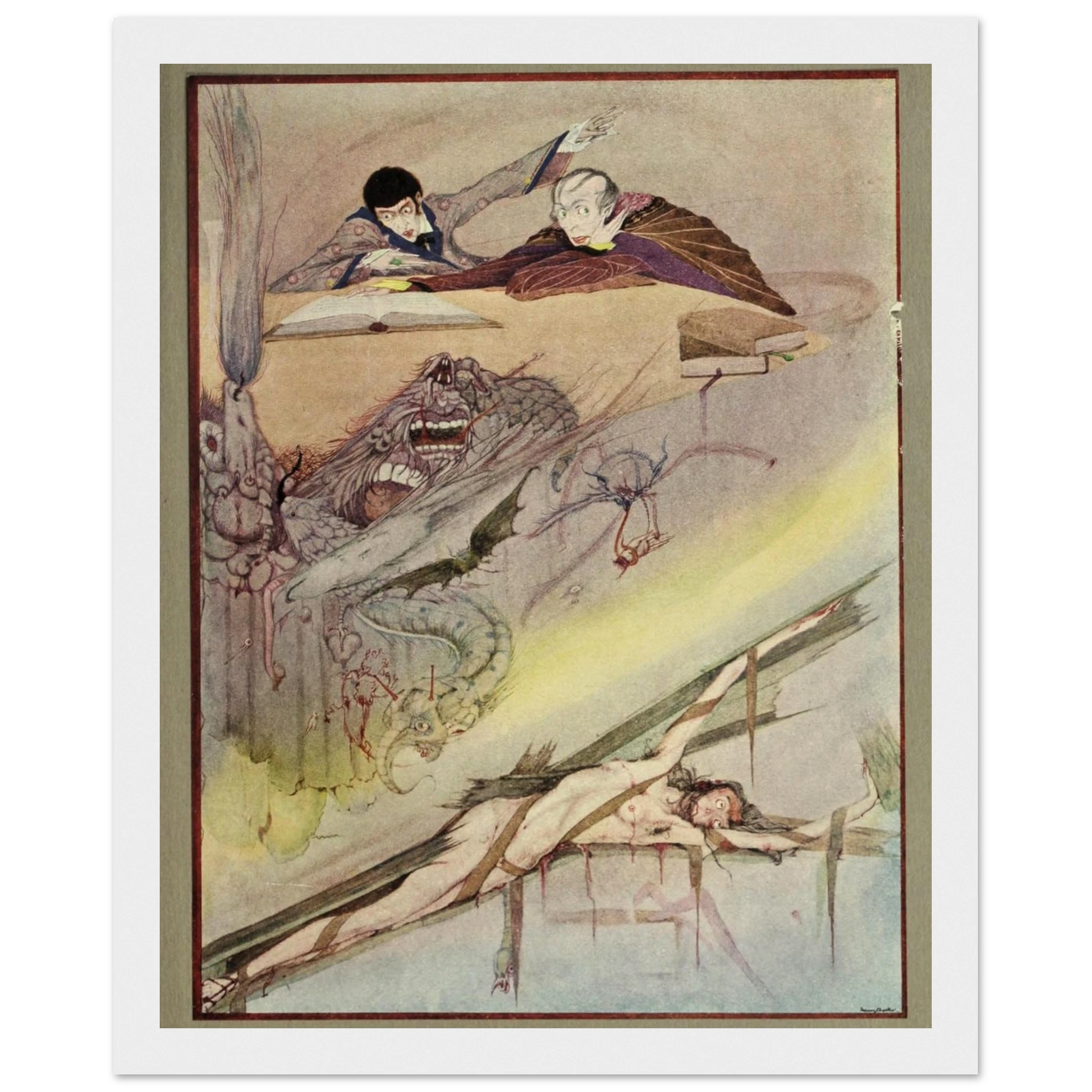 Harry Clarke Art Print – Poe’s Tales of Mystery (1923) – “Rending of Coffin” | Museum-Quality Framed Reproduction – view 11 | Buy Irish Art