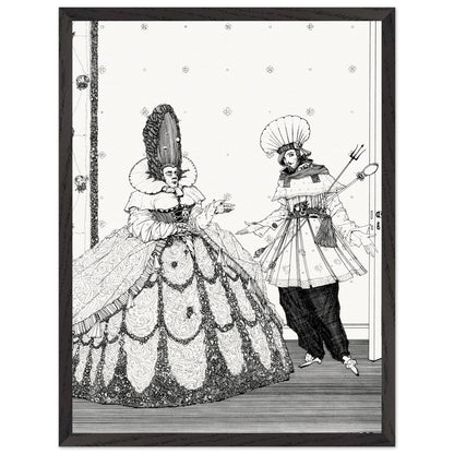 Sleeping Beauty fairy tale illustration by Harry Clarke in a slim black frame