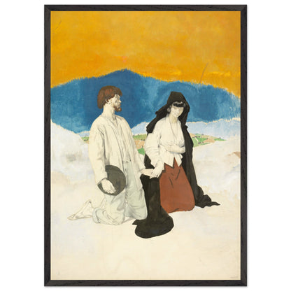 Study for The Western Wedding by William Orpen in a thin black frame on a white background