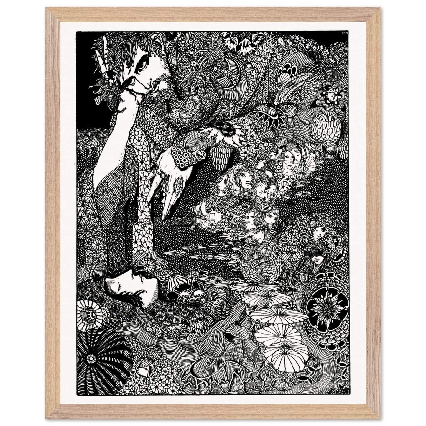 The Earth Grew Dark (1923) – Harry Clarke Gothic Art Print – detail view | Buy Irish Art