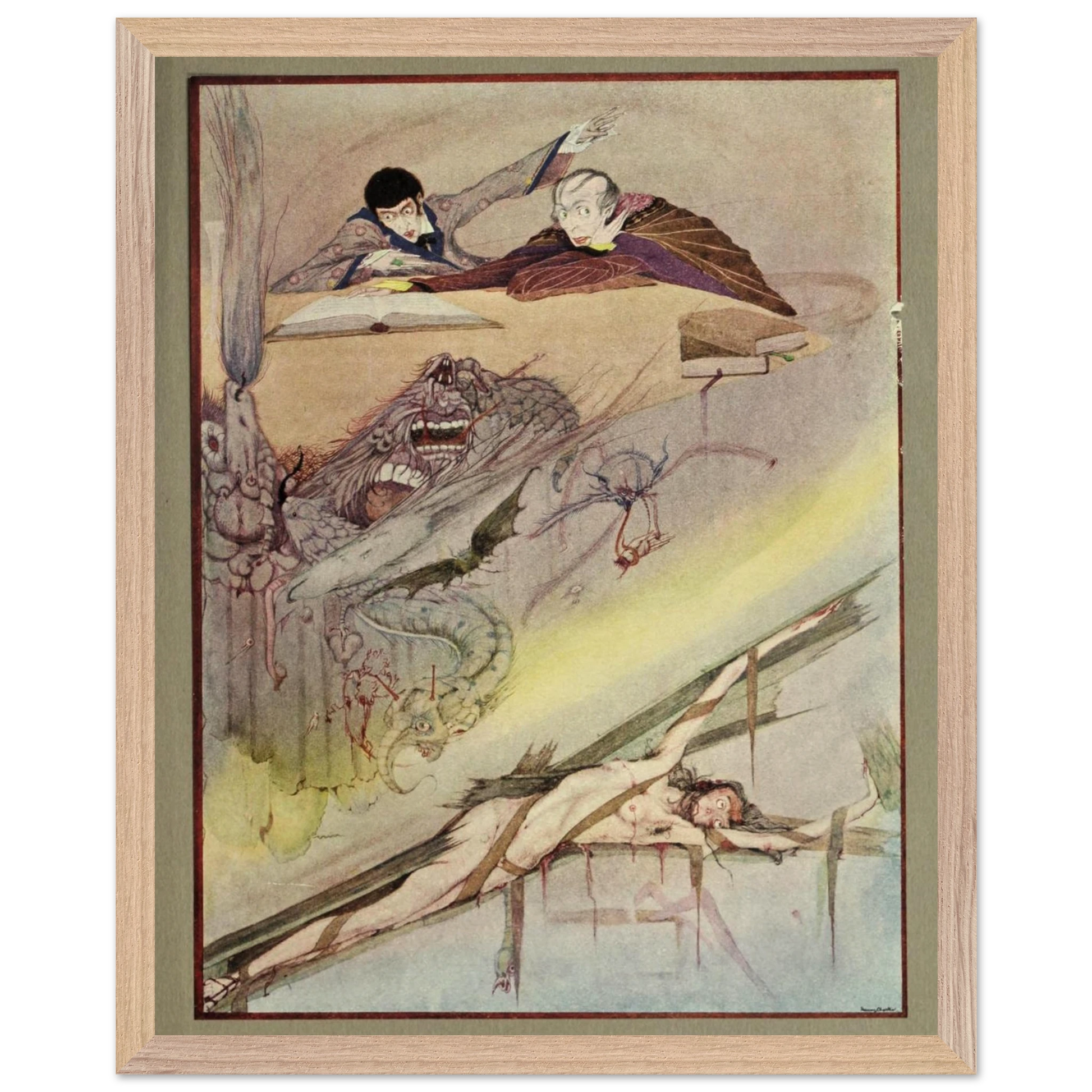 Harry Clarke Art Print – Poe’s Tales of Mystery (1923) – “Rending of Coffin” | Museum-Quality Framed Reproduction – view 9 | Buy Irish Art