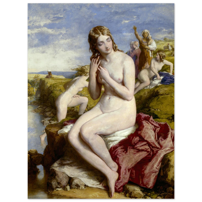 Bathers Surprised by Irish Artist William Mulready Art Print – room setting display | Buy Irish Art