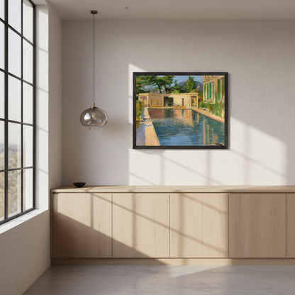 Swimming Pool, Southern France – Sir John Lavery Art Print (view 2)