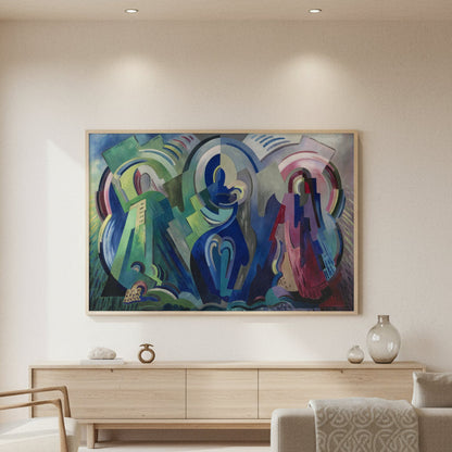 The Virgin of Éire by Mainie Jellett – Irish Modernist art print displayed in a contemporary living room