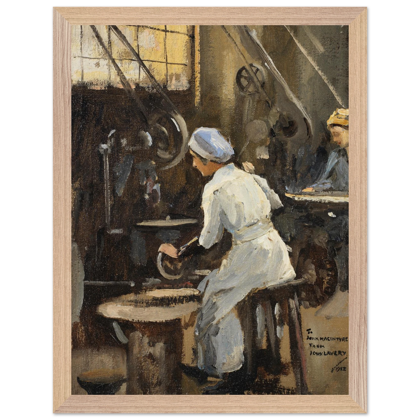 The Disc Maker 1920 by Sir John Lavery Irish art print 30x40 cm in oak wood frame Collector’s Edition