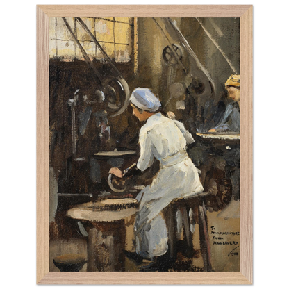 The Disc Maker 1920 by Sir John Lavery Irish art print 30x40 cm in oak wood frame Collector’s Edition