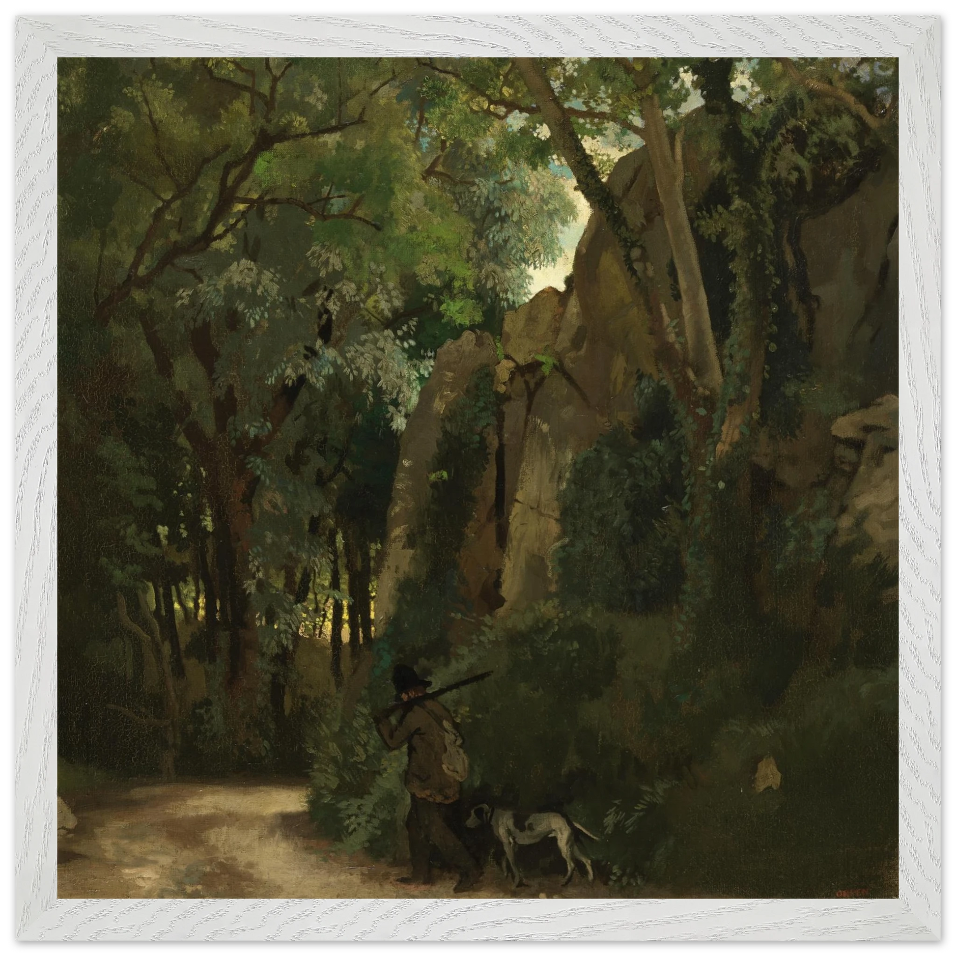 Trees at Howth by William Orpen – 40×40 cm white frame museum-quality art print