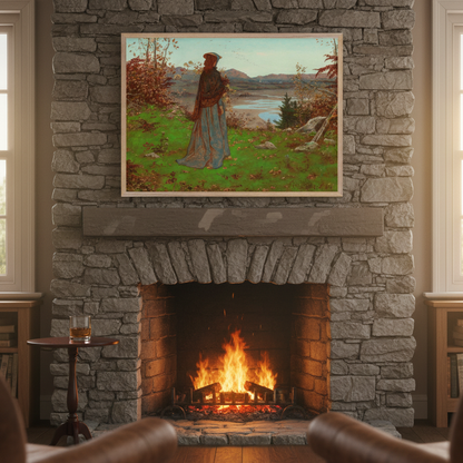William Hennessy – Woman in an Autumn Landscape Print