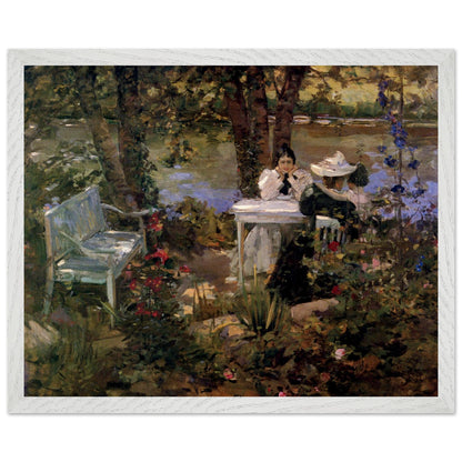 A Garden in France by Sir John Lavery in a white frame on a plain white background