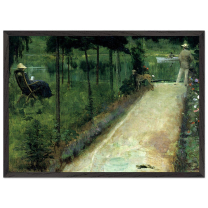 A Grey Summer's Day, Grez by Sir John Lavery in a slim black frame, straight-on view