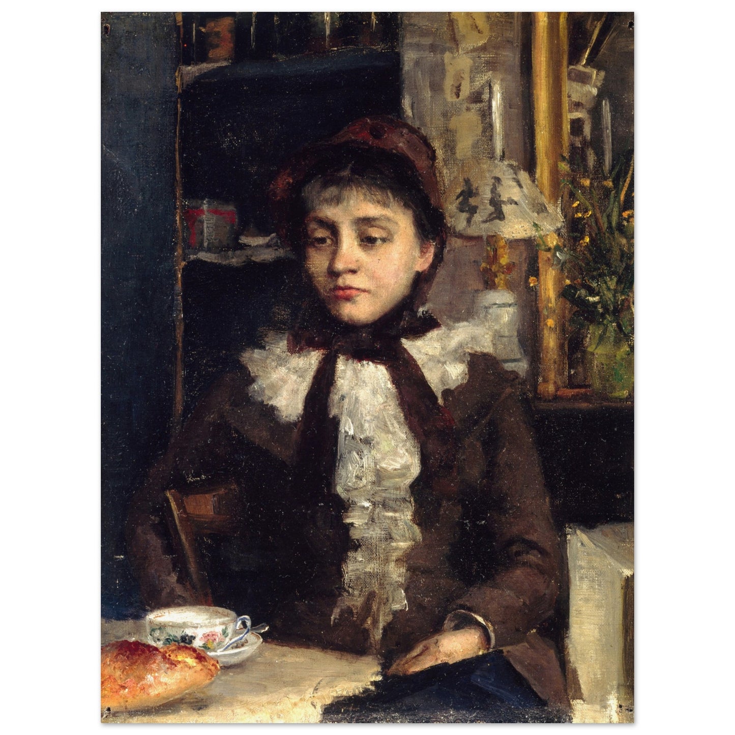 Le Petit Déjeuner (1885) by Sarah Purser  Irish Art Print – detail view | Buy Irish Art