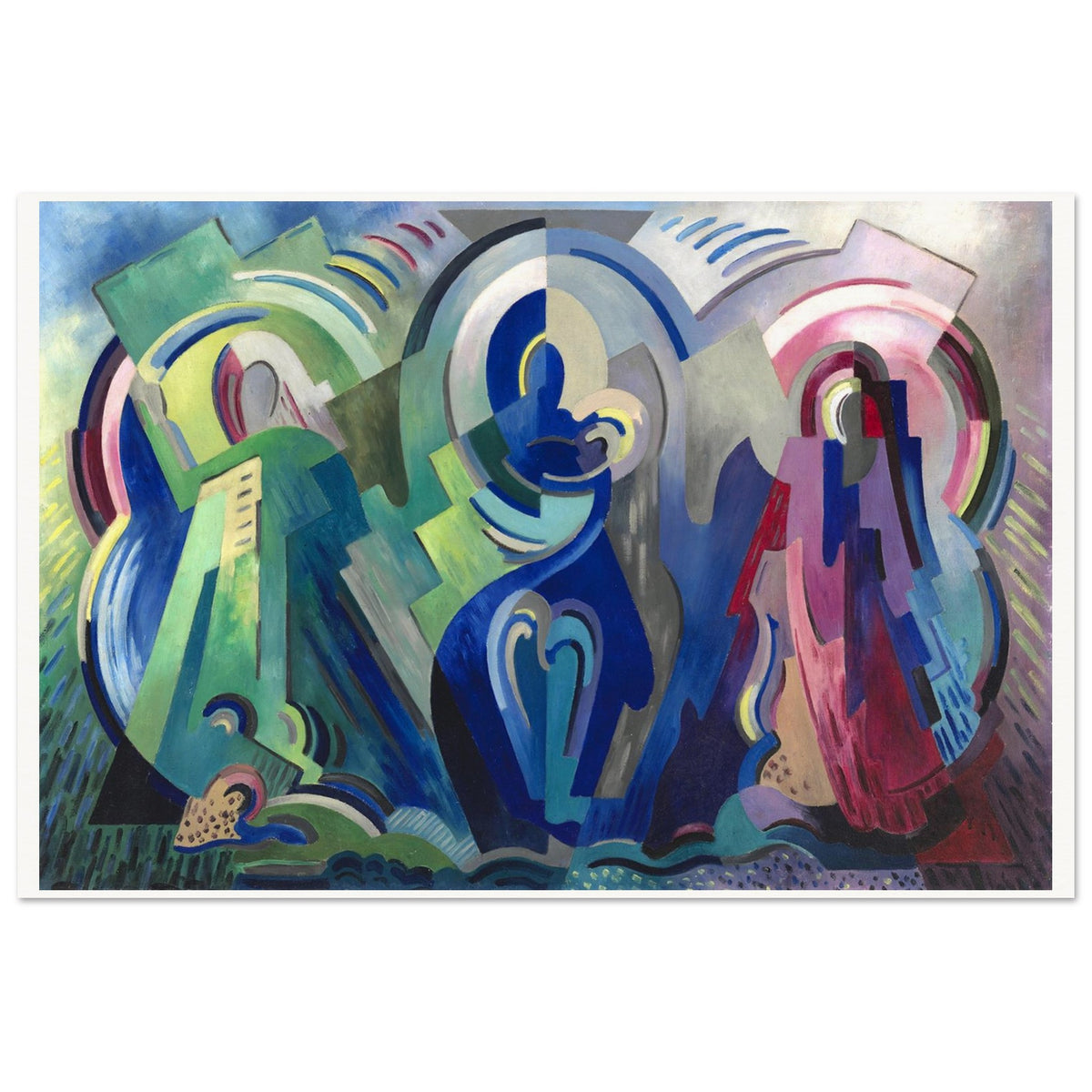 The Virgin of Éire by Mainie Jellett unframed print with white border, flat view of the Irish modernist artwork