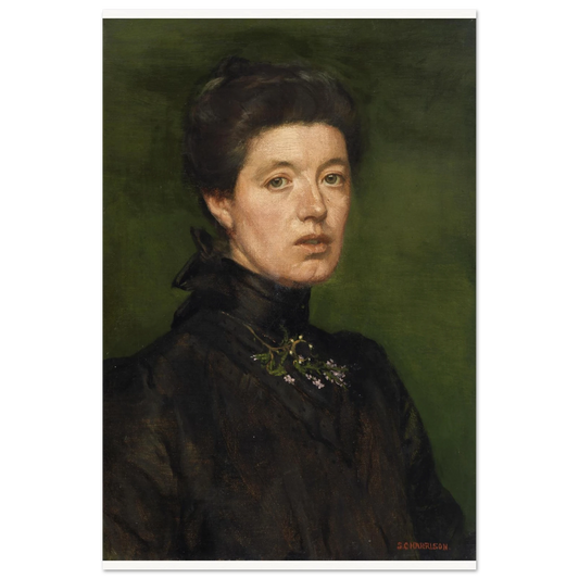 Self-portrait by Sarah Cecilia Harrison, unframed art print, 30x45 cm