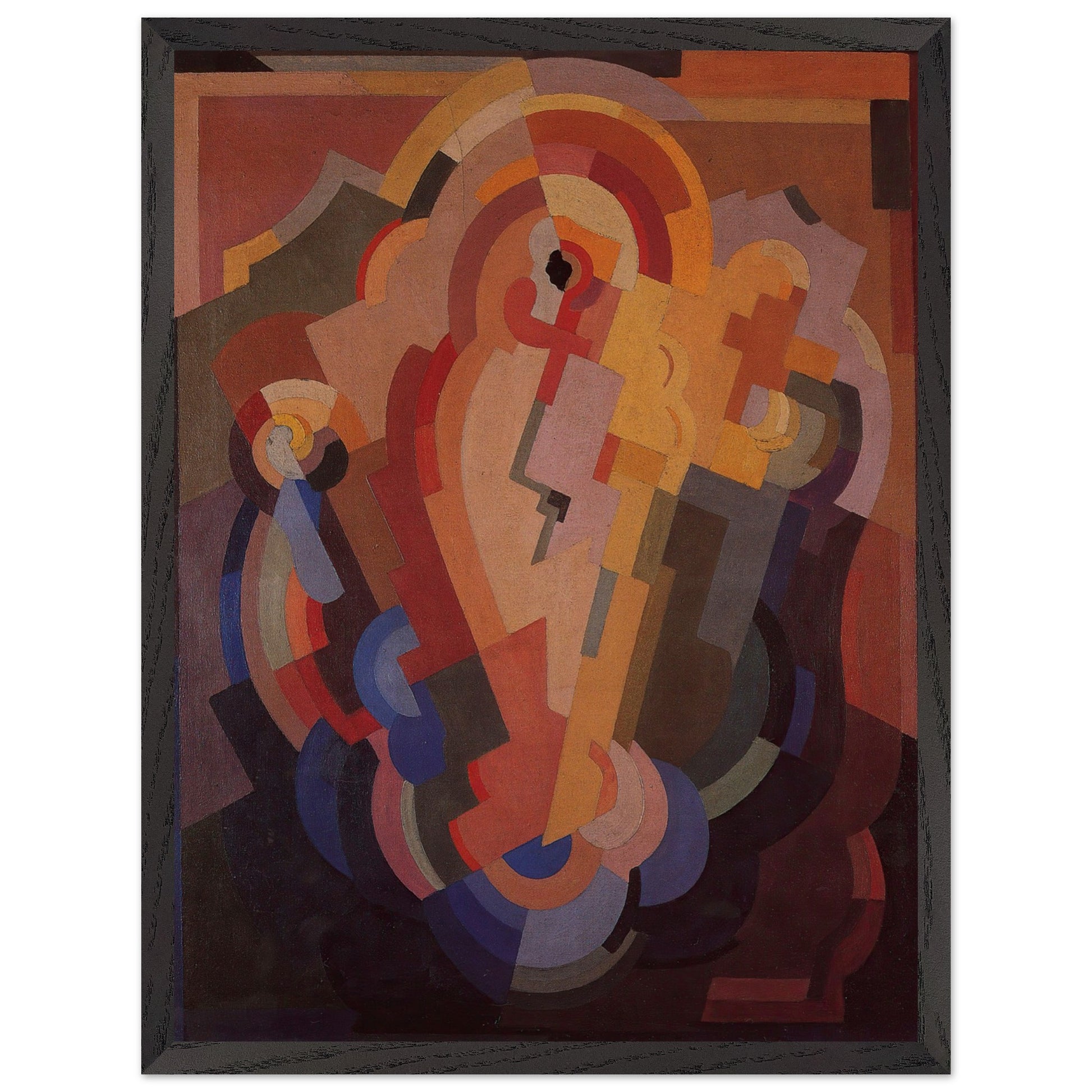 Abstract Composition by Mainie Jellett – black framed Irish Cubist fine art print  45x60 cm in black gallery frame