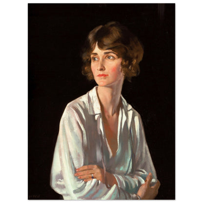 Lady Marriott by William Orpen unframed print, straight-on view of the painting