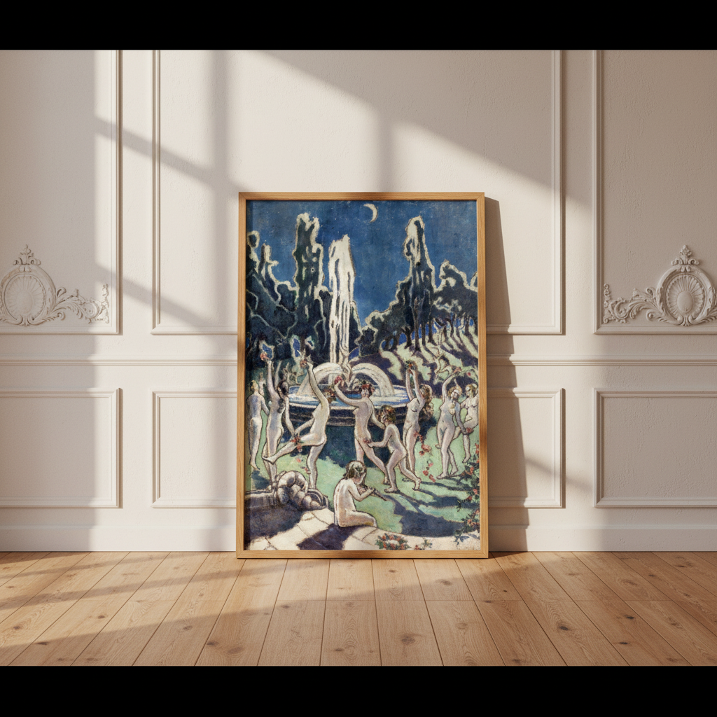 Nudes Dancing Round a Fountain by Mainie Jellett - unframed art print on archival matte paper