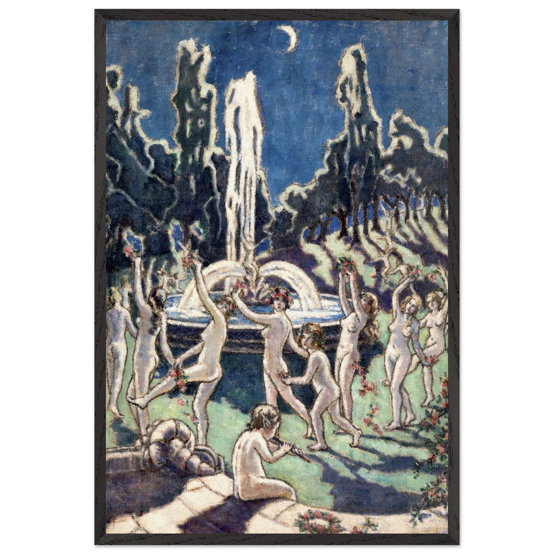 Nudes Dancing Round a Fountain by Mainie Jellett - Irish cubist modernist art print