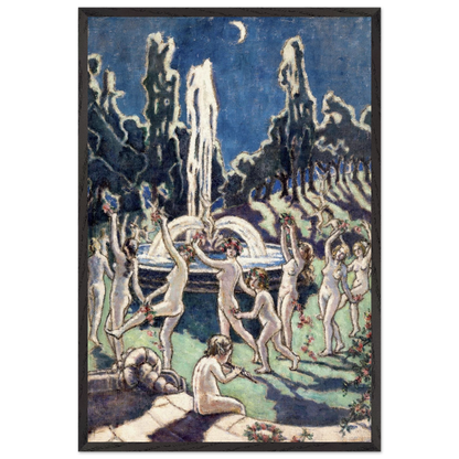 Nudes Dancing Round a Fountain by Mainie Jellett - Irish cubist modernist art print