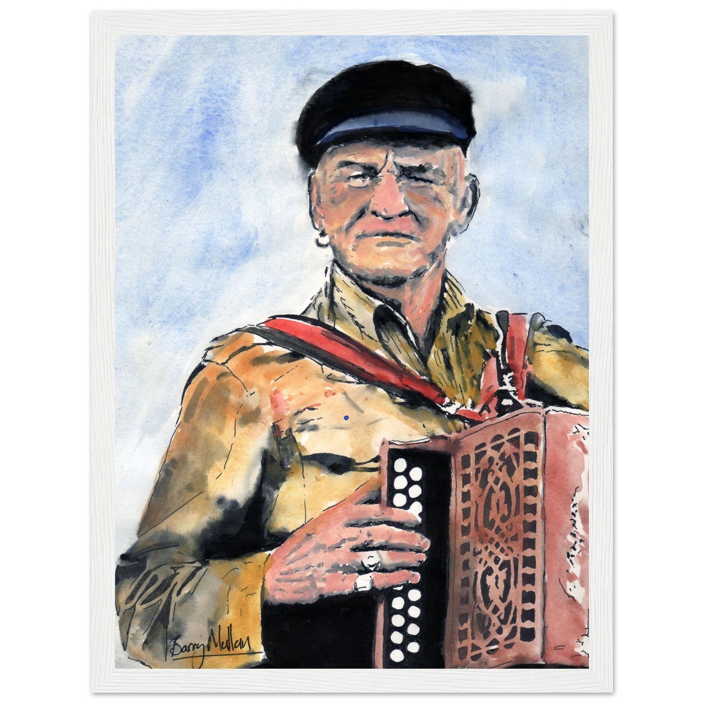 Patsy Dan Rogers Framed Art Print King of Tory Island – room setting display | Buy Irish Art