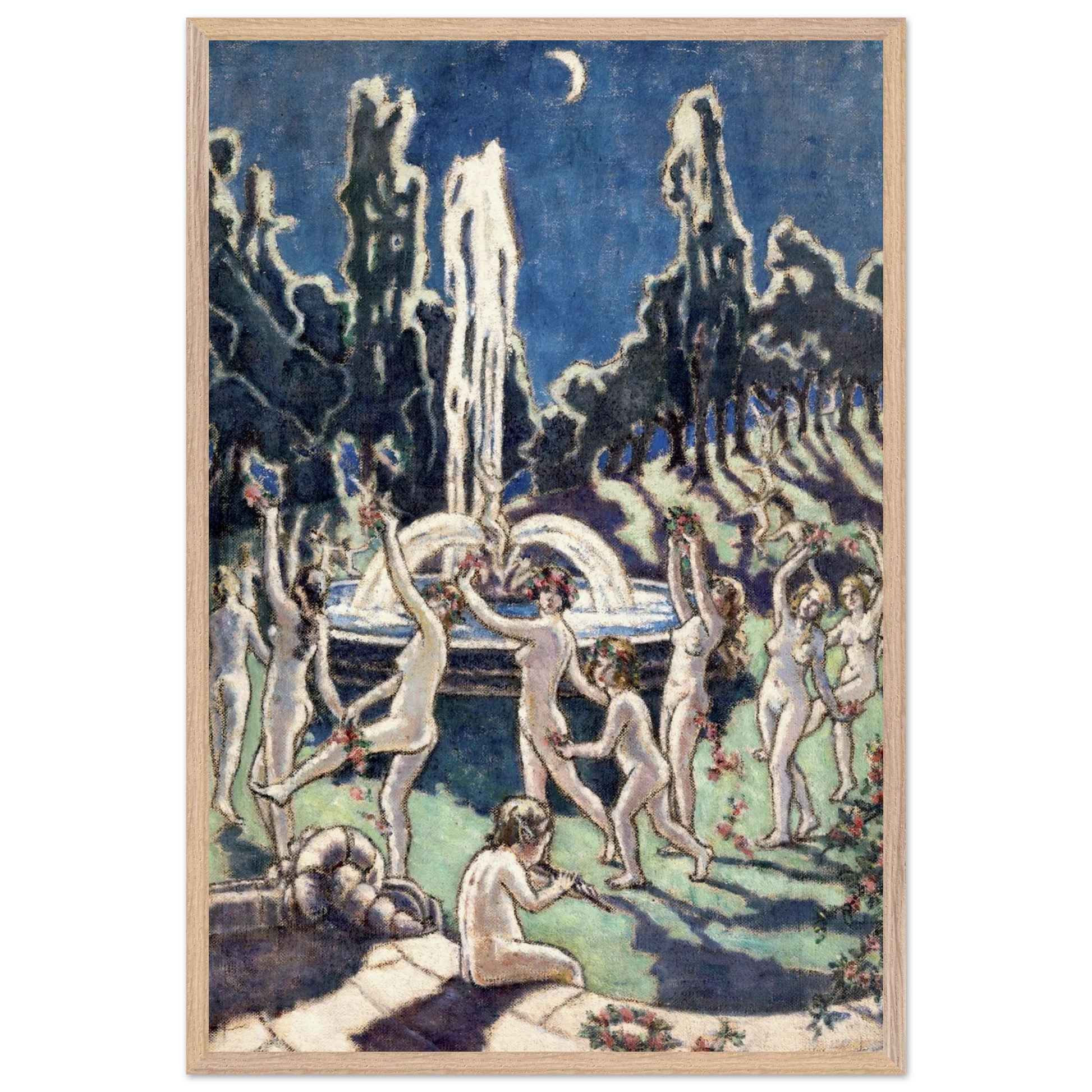 Nudes Dancing Round a Fountain by Mainie Jellett - Irish modernist art print