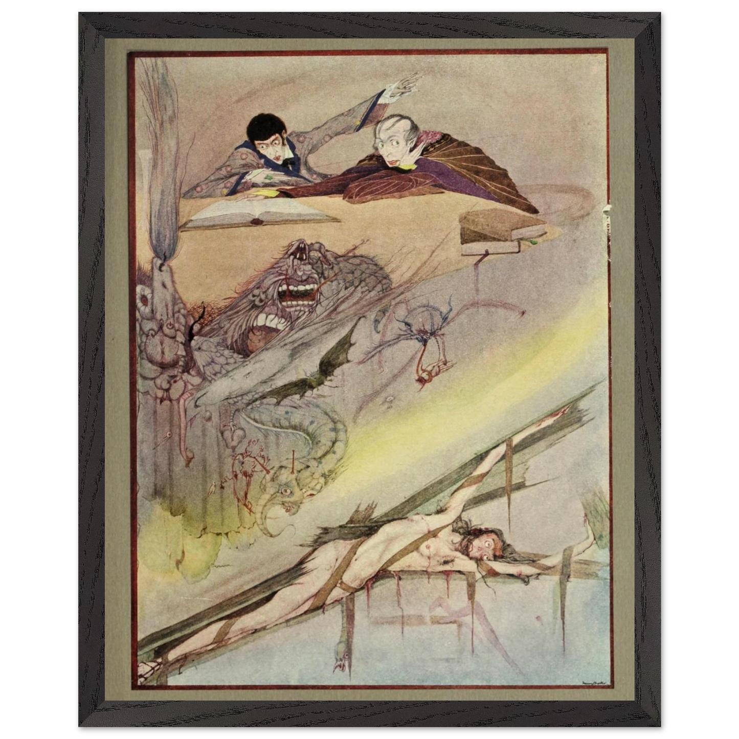 Harry Clarke Art Print – Poe’s Tales of Mystery (1923) – “Rending of Coffin” | Museum-Quality Framed Reproduction – view 6 | Buy Irish Art