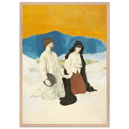 Study for The Western Wedding by William Orpen in a pale wood frame
