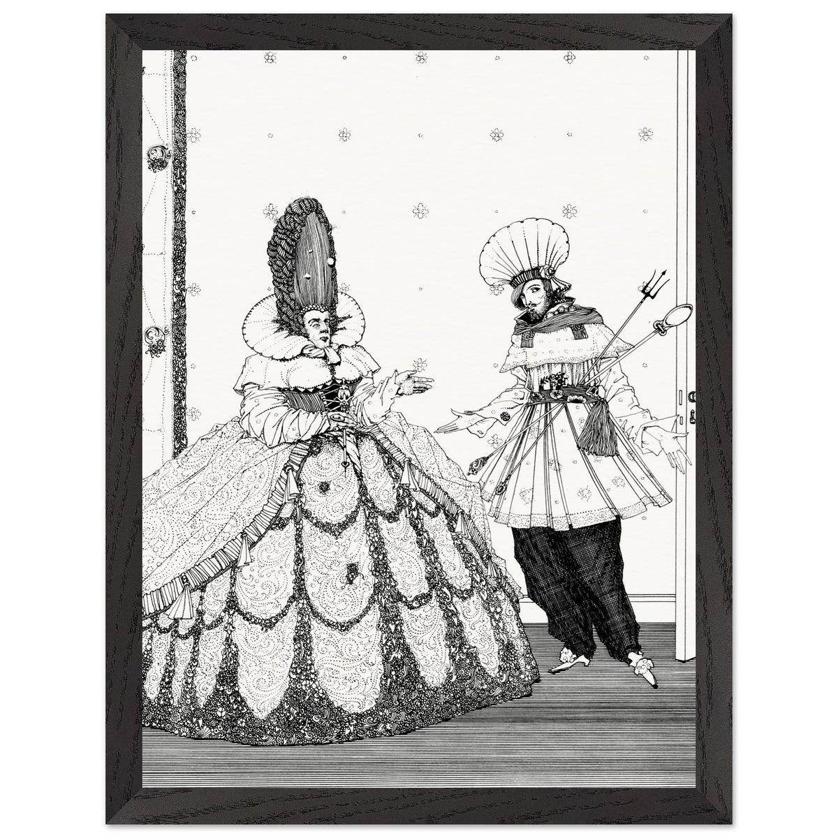 Sleeping Beauty by Harry Clarke in a black frame with a white margin