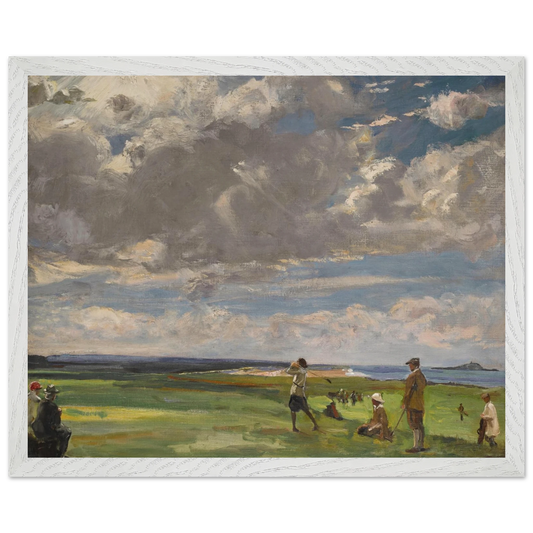 The Golf Links, North Berwick by Sir John Lavery in a white frame