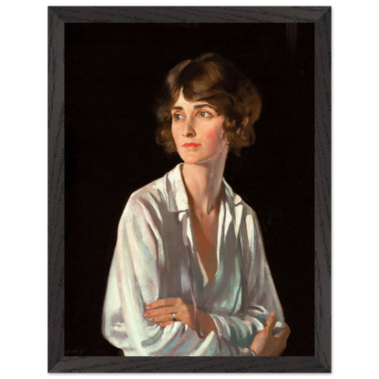 Portrait of Lady Marriott by William Orpen print in a black frame