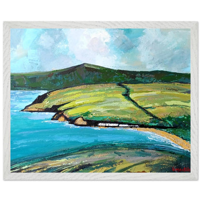 Cushendun landscape print in a white frame