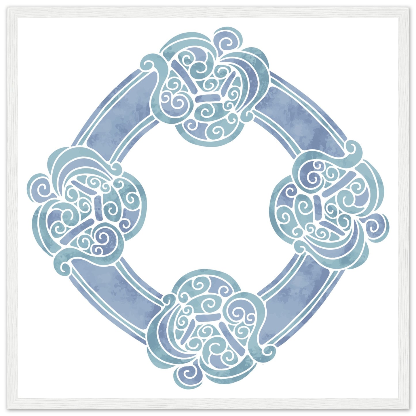 Aquarell keltischer Knoten-Blaudruck