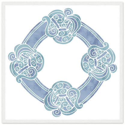 Aquarell keltischer Knoten-Blaudruck