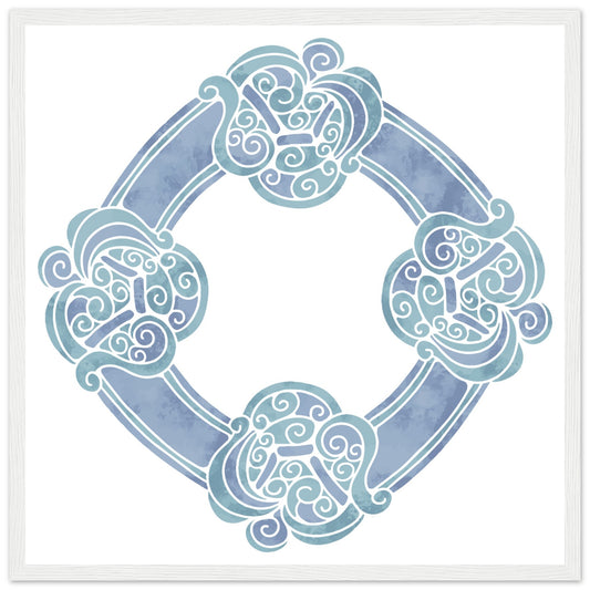 Aquarell keltischer Knoten-Blaudruck