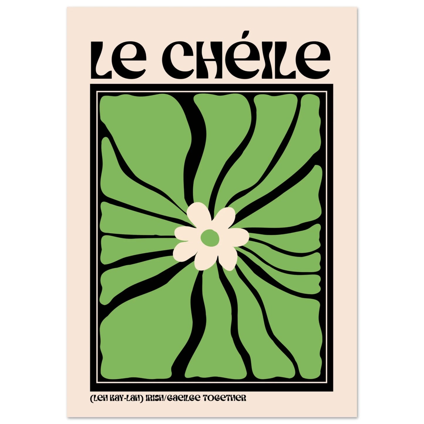 Le Chéile – Together Irish Language Art Print – framed print close-up | Buy Irish Art