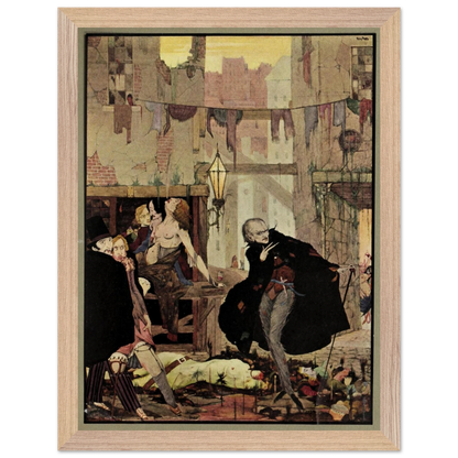 Harry Clarke Art Print – Poe’s Tales of Mystery (1923) – “Noisome Quarter” | Museum-Quality Framed Reproduction – size comparison view | Buy Irish Art