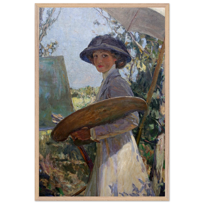 Mrs Lavery Sketching (1910) by Sir John Lavery, art print in a wood frame, 60x90 cm