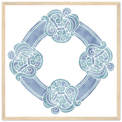 Aquarell keltischer Knoten-Blaudruck