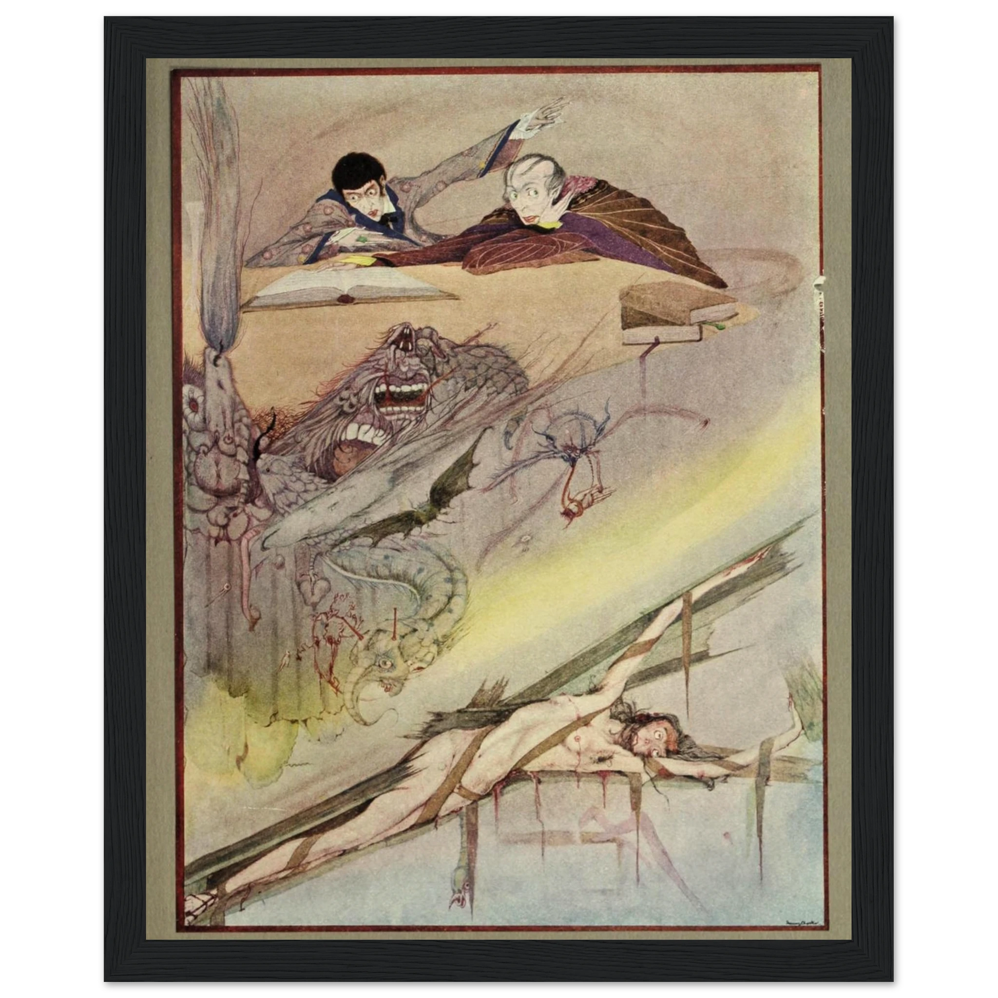 Harry Clarke Art Print – Poe’s Tales of Mystery (1923) – “Rending of Coffin” | Museum-Quality Framed Reproduction – view 12 | Buy Irish Art
