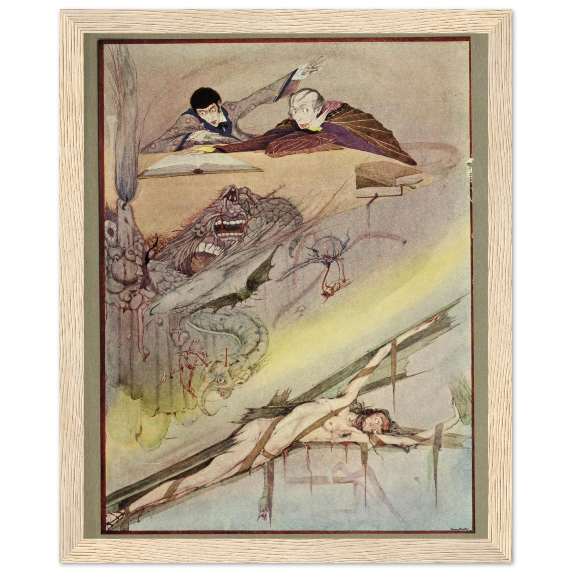 Harry Clarke Art Print – Poe’s Tales of Mystery (1923) – “Rending of Coffin” | Museum-Quality Framed Reproduction – view 14 | Buy Irish Art