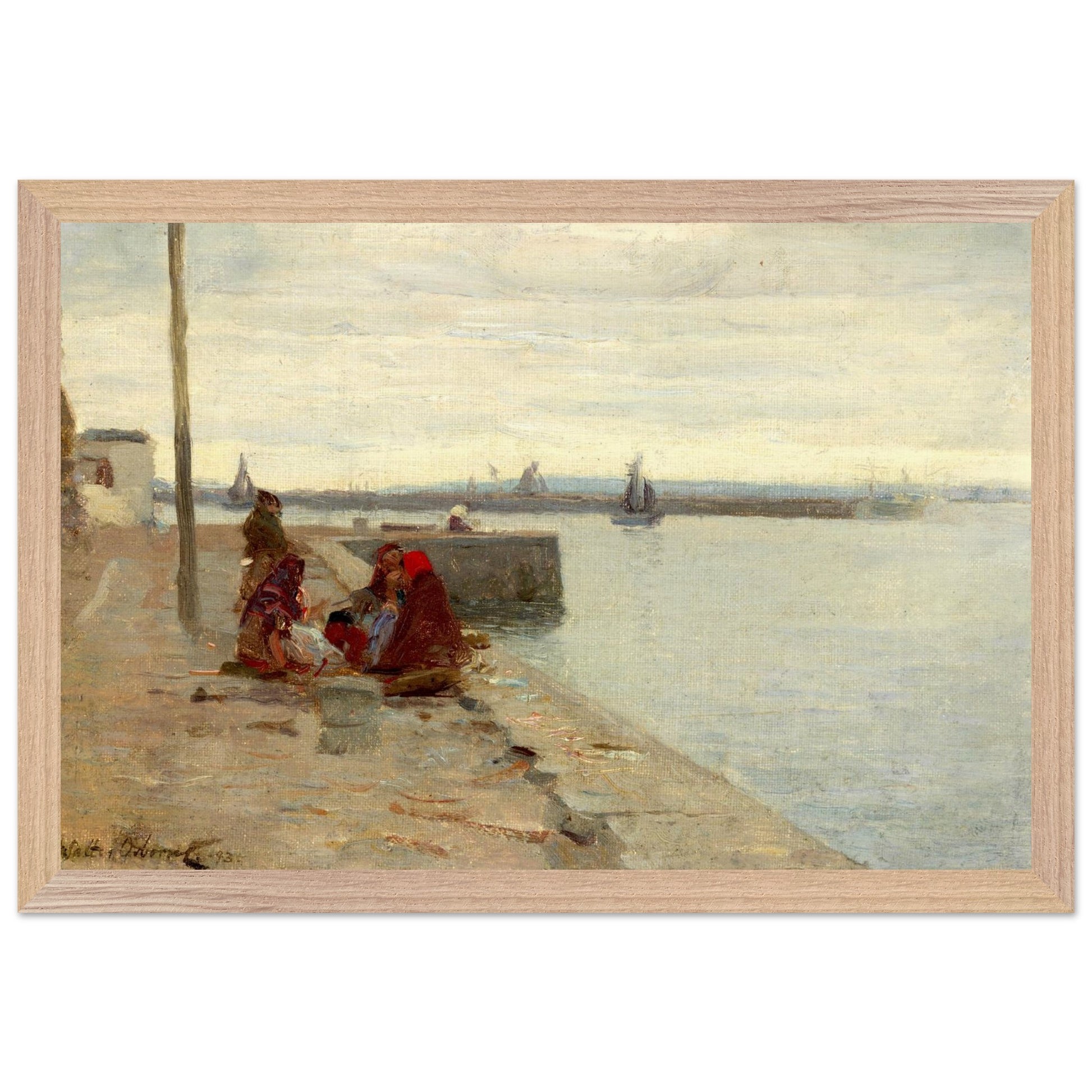Women on a Galway Quayside by Irish Artist Walter Frederick Osborne Art Print – framed print close-up | Buy Irish Art