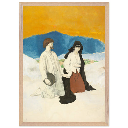 Study for The Western Wedding by William Orpen in a light oak frame