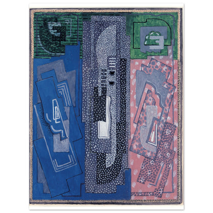 Four Element Composition by Mainie Jellett, Irish cubist abstract painting, unframed print on a white background
