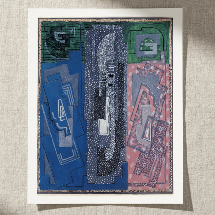 Four Element Composition by Mainie Jellett, unframed print with a white border on textured paper
