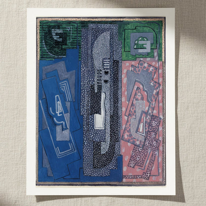 Four Element Composition by Mainie Jellett, unframed print with a white border on textured paper