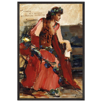 John Lavery Mrs Langtry as a Bacchante print in a dark wood frame, straight-on