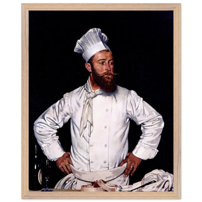 Le Chef de l'Hôtel Chatham by William Orpen in a light oak frame