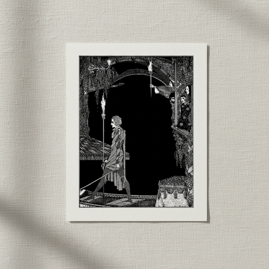 Myself No Power by Harry Clarke unframed print on a textured linen-effect wall in soft daylight